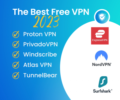 Best of Free VPN for 2023 are 1. Proton VPN - Unlimited data , 2. PrivadoVPN, 3. Windscribe VPN, 4. Atlas VPN, 5. Hide.me VPN, 6. Hotspot VPN, 7. TunnelBear